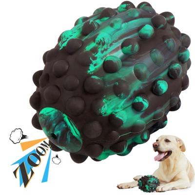 China Sustainable New Product in Wholesale Eco-Friendly Longevity Rubber Interactive Balls Flavor Action Bacon Squeaky Dog Toy for sale