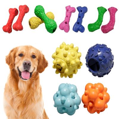 China Customized Sustainable Squeaky Indestructible Indestructible Dog Teeth Pet Toys Wholesale Natural Rubber Longevity Chew for sale