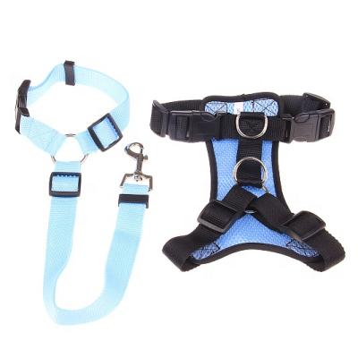 China Popular Weighted Dog Harness Lightweight Customized Print Breathable Mesh Reflective Sport Easy Walk Dog Harness And Leash Set for sale