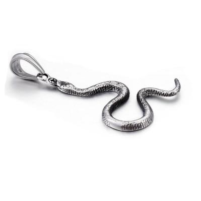 China Hiphop Stainless Steel Jewelry Gothic Mens Stainless Steel Animal Snake Pendant Chain Necklace for sale