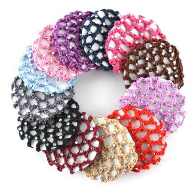 China Beautiful Hair Accessory Bun Cover Snood Hairnet Hook With Diamond for sale