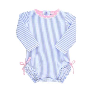 China FREE SAMPLE Breathable Baby Toddler Girls Long Sleeve One Piece Swimwear Swimwear With UPF 50 Sun Protection for sale