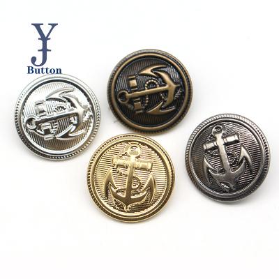 China Yong Ji 15mm CopperJeans Military Uniform Button Nickel Free Round Button New Design With Logo For Men Denim Coat Metal Copper Button for sale