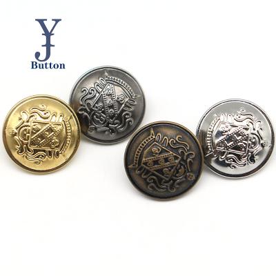 China Yong Ji 15mm CopperJeans Military Uniform Button Nickel Free Round Button New Design With Logo For Men Denim Coat Metal Copper Button for sale