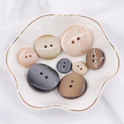 China Nickel Free Fashion Designs Resin Buttons Special Shaped 2 Holes Sewing Button For Garment Craft Decoration Red Plastic Button DIY for sale