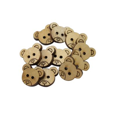 China Sustainable Natural Material Two Holes Laser Engrave Wooden Buttons Button For Clothing for sale