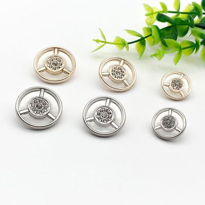 China High Gold Metal Button Diamond Metal Button Nickel Free Oil Metal Button for sale