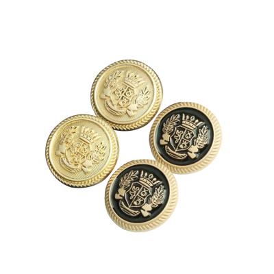 China New Viable Uniform Metal Button Casual Suit Crown Button Carpet Gold Zinc Alloy Button for sale