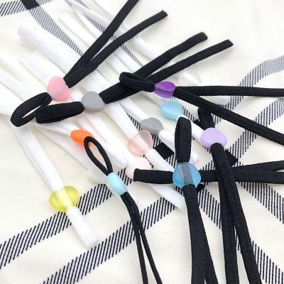 China Wholesale Colorful Heart Shaped Buttons Elastic Customized Elastic Adjustable Earloop Strap For Masks for sale