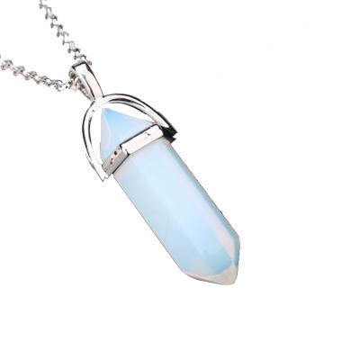 China FASHIONABLE Hot Selling Crystal Stone Quartz Healing Point Natural Stone Jewelry Vintage Bullet Shape Pendant Necklace For Women for sale