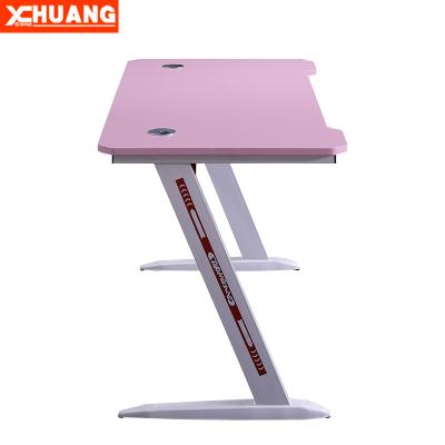 China Expandable Ergonomic Gaming Desk RGB PC Computer Gaming Desk With Led Lights Controller for sale