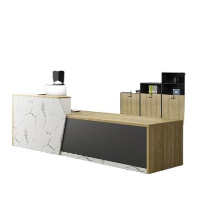 China Convertible Counter Desk OEM Solid Outdoor Reception Marble I Shape Receptions for sale