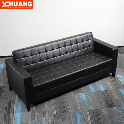 China Convertible European Style Office Home Office Stock Sofas Executive Modern Black Leather Furniture for sale