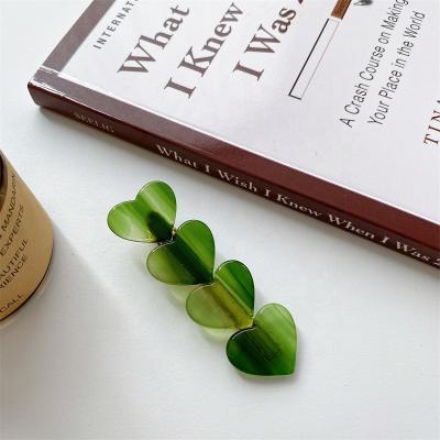 China Stylish And Simple Temperament Fashion Girl's Love Shape Popular Color Acetate Hair Clip for sale