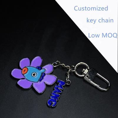 China Promotional Gift Souvenir Custom Design Cute Enamel Metal Holder Key Ring Metal Keychain for sale