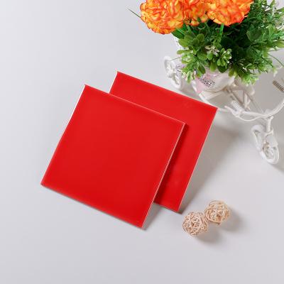 China Red Kitchen Ceramic Bathroom Wall Tiles 15X15 Glazed Ceramic Subway Tile for sale