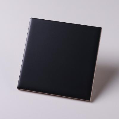 China 8x8 Inch Classic Black Bathroom Floor Tile , 20X20cm Kitchen Decor Tiles for sale