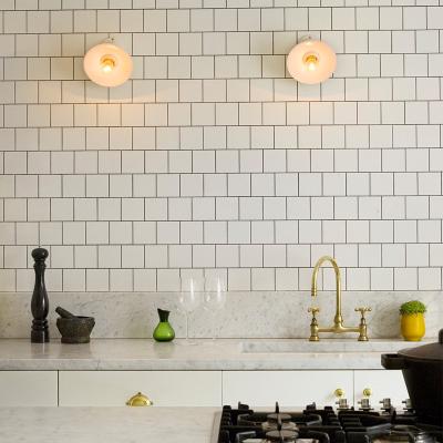 China Kitchen Backsplash Water Resistant Tile 150X150 Glossy White Ceramic Subway Tile for sale