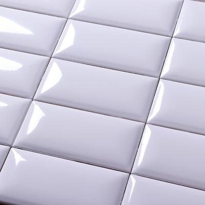 China Non Slip Modern Kitchen Wall Tiles White Glossy Ceramic Mosaic Subway Tile for sale