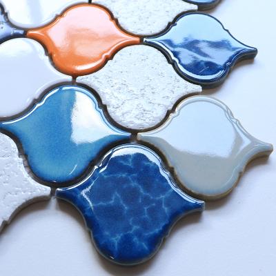 China 268X260mm Lantern Shape Mix Color Ceramic Tile Mosaic for sale