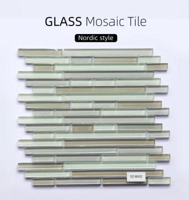 China Teja de mosaico de cristal biselada mezclada de aluminio de alta calidad para Backsplash en venta