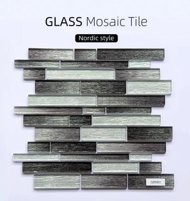 China New Trend Kitchen Backsplash Sliver Glass Mosaic Kitchen Backsplash Mosaic Tiles Decorative for sale