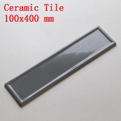 China 10x40cm / 4x16 Inches Dark / Light Grey Ceramic Subway Tile With Beveled Edge for sale