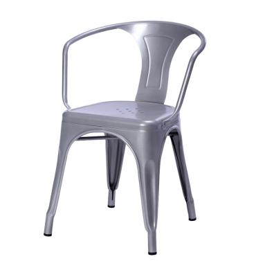 China Dining Chair Vintage Iron Stackable Metal Industrialized Outdoor Restaurant Dining Chair for sale