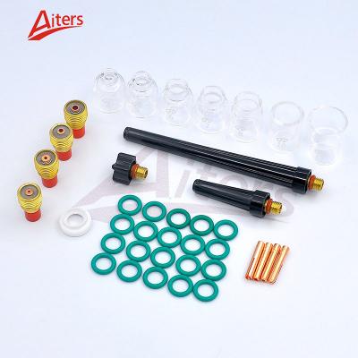 China TIG Gas Lens Collet Body Pyrex Glass Cup Kit For WP 9/20/25 Welding Torch 39Pcs welding consumables for sale