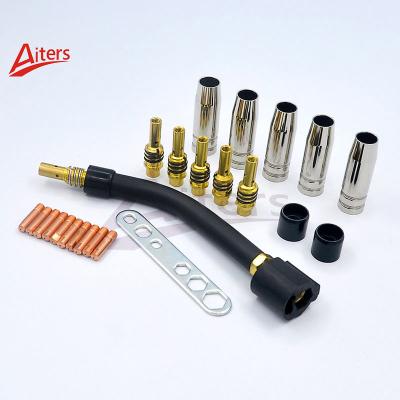 China 24PCS/Set  15AK Binzel Torch/Gun Consumables Electrode and Shield Contact Tip Holder Gas Nozzle for MIG MAG for sale