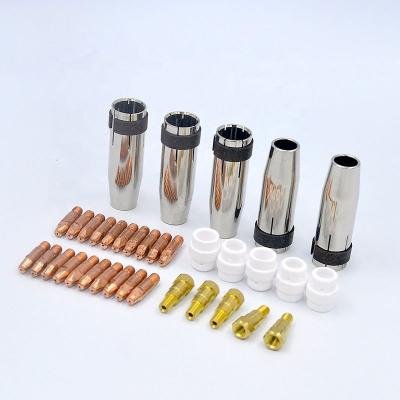 China 24KD Welding Torch 35PCS Gas Nozzle Gas Diffuser and Contact Tip Holder M6x28mm Contact Tips for MIG Welding Machine for sale