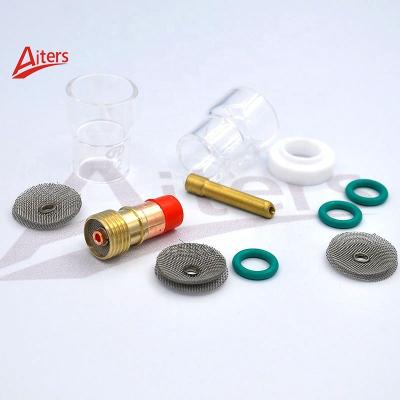 China TIG 11PCS Glass Cup Accessories for WP-17/18/26 with 2.4mm Stubby Gas Lens and Strainer Mesh Collet Body O-rings for sale