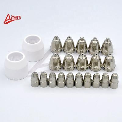 China Plasma P80 Cutting Kit 22PCS With 10PCS Nozzle and 10PCS Electrode 2PCS Ceramic Nozzle Shield Plasma Consumables for sale