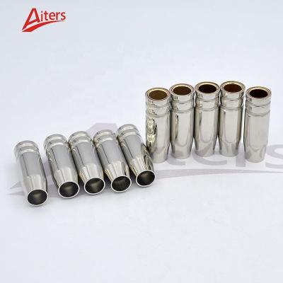 China 15AK Nozzle MIG Welding Consumables MAG Binzel 15AK torch spare parts Gas nozzle Brass and Red copper for sale