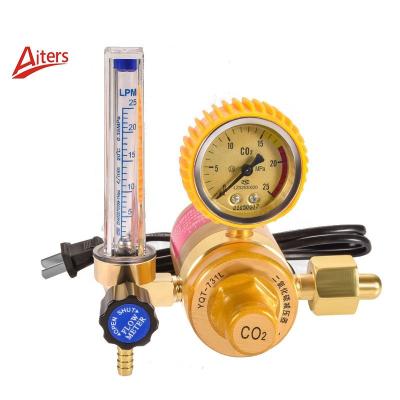 China Carbon Dioxide Pressure Gauges Regulating Electric Heating 36V 110V 220V CO2 Regulators Welding Machine Accessories for sale