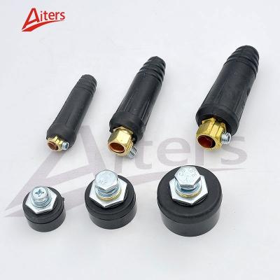 China Quick Plug DKJ10-25 Black Euro Cable Connector Plug for TIG MIG Welding Machine Quick Socket Connector for sale