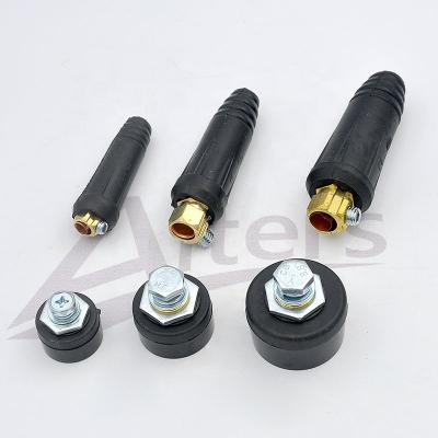 China TIG MIG Quick Plug DKJ10-25 35-50 50-70 Black Euro 1Pair Cable Connector Plug for TIG Welding Machine Quick Socket Connector for sale