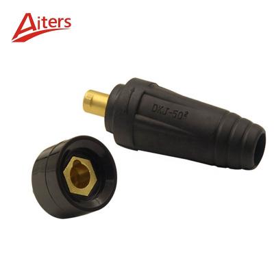 China Welding Machine DKJ-16 DKJ-35 -50 -70 Black Quick Socket Connector Red 1Pair Cable Connector Plug for MIG MAG Machine DKJ-95 for sale