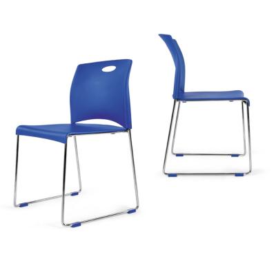 China PP Stackable Plastic Chair Banquet Meeting Chair Sled Shape Stacked Low Price Visitor Office Chair for sale