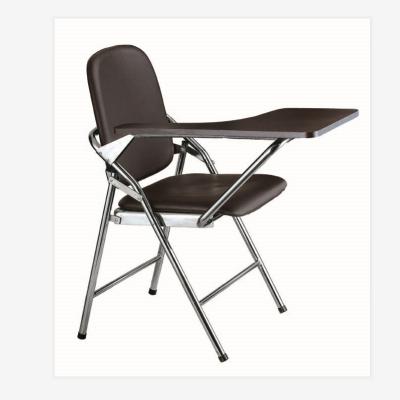 China Collapsible Black Leather Foldable PU Folding Chair For Conference Meeting Training Room Offices Project for sale