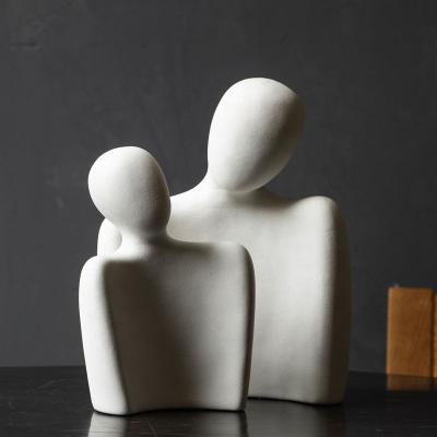 China Modern Minimalist Ceramic Couple Art Home Decoration Bedroom Valentine's Day Craft Decoration for sale