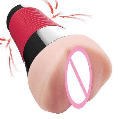 China Men Masturbating 2022 WiseU Men's Artificial Realistic Manual Pussy Vagina Masturbation Cup Vibrating Vagina Pussy Adult Sex Toys Gay Male Vibrator Masturbation Cup For Man for sale