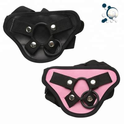 China Sex Products Adjustable Leather Dildo Belt Adult Adjustable Strap On Pants Lesbian Artificial Leather for sale