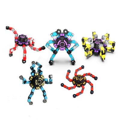 China QIMAN DIY educational popular creative fingertip gyroscope decompression deformation mecha chain supporting fingertip gyroscope for sale