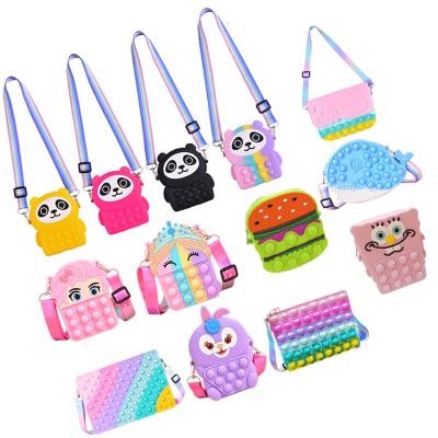 China Lovely Intelligence QIMAN Bag Unicorn Popper Developing Popping Pop Purses Stir Pop Bags Doll Coin Purse School Bubble Duck Bag Toy for sale