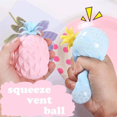 China Relieve Stress QIMAN Pineapple Shape Fruit Anti-stress and Decompression Ball Children's Hot Selling Fingertip Sensory Toy for sale