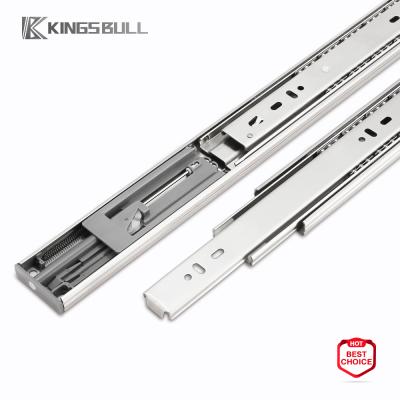 China Modern Full Extension Ball Bearing Soft Telescopic Rail Heavy Duty 50kg Drawer Slide Narrower Channel for sale