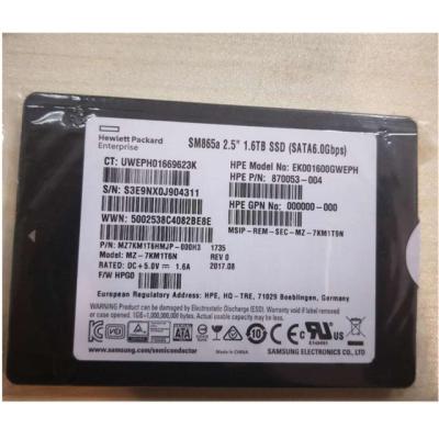 China Server HPEE 1.6TB 6G SATA Solid State Disk SM865A for sale