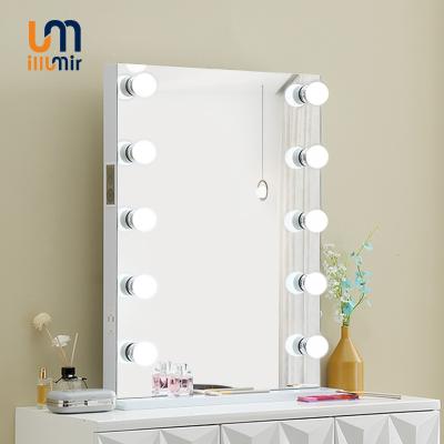 China Illumir Lighted Dressing Table Set With Lighted Lights Vanity Body Floor Mirror Hollywood Style Led Dressing Table Mirror for sale