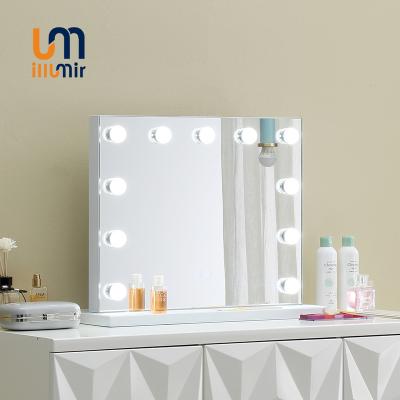 China Luxury Lighted Hollywood Mirror Lighting Makeup Dressing Desktop Mirror With Light for sale